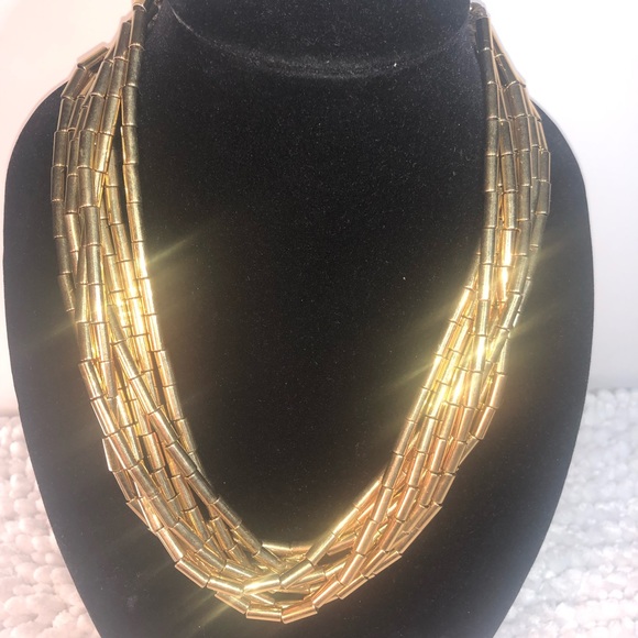 MK~Michael Kors~ Chunky Goldtone 8 Strand Necklace